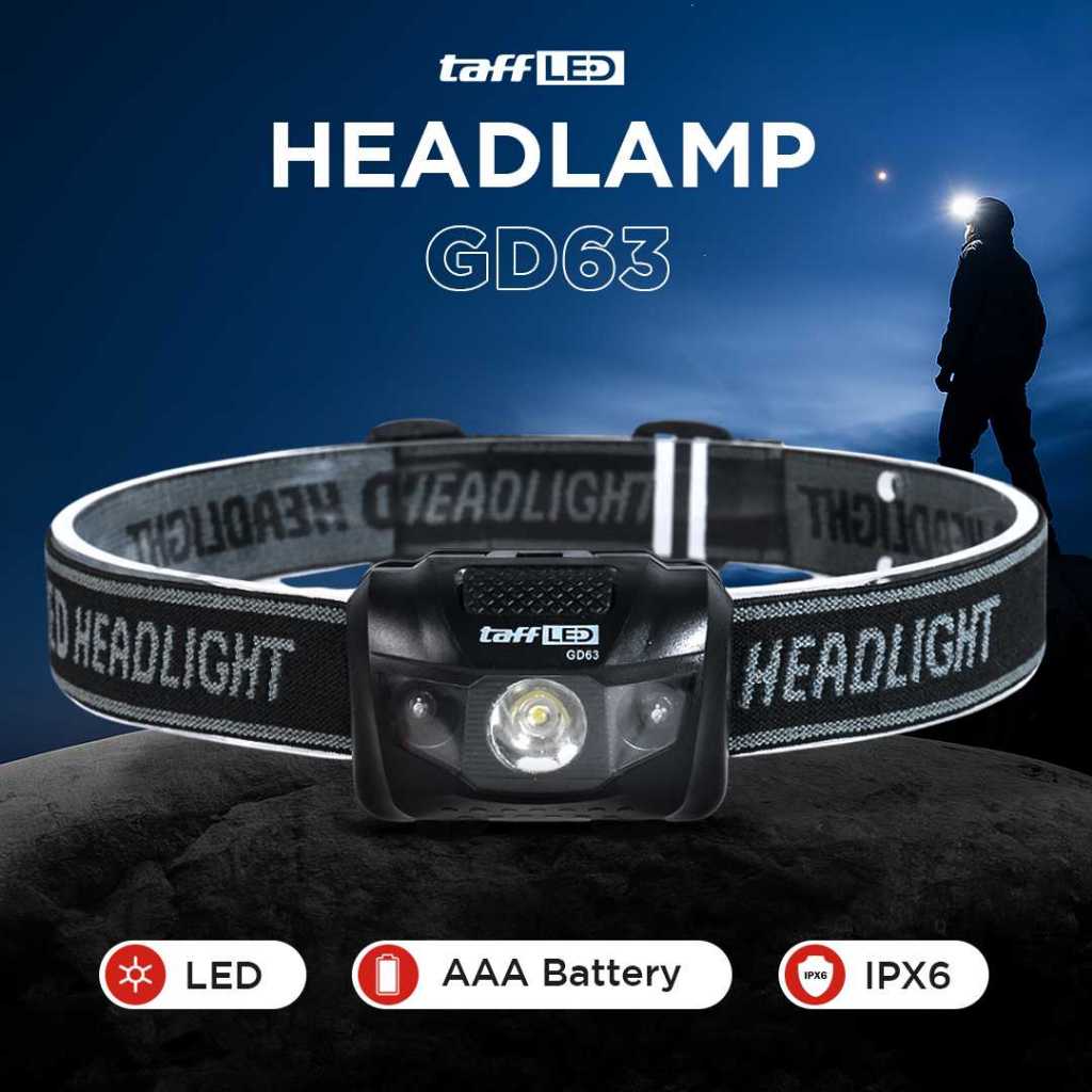 Jual TaffLED Headlamp LED Multifunction Outdoor 3W - GD63 | Shopee ...