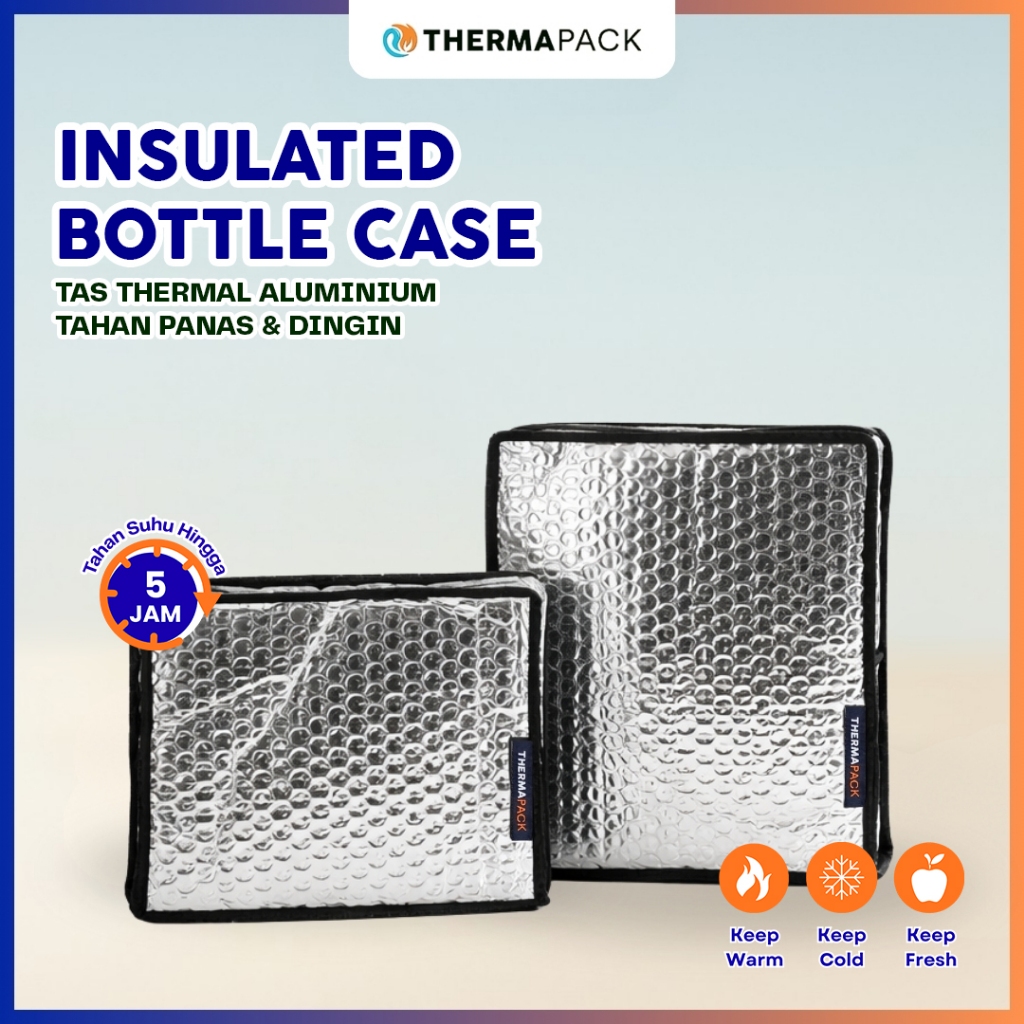 Jual ThermaPack Insulated Bottle Case - Cooler Bag Aluminium Foil ...