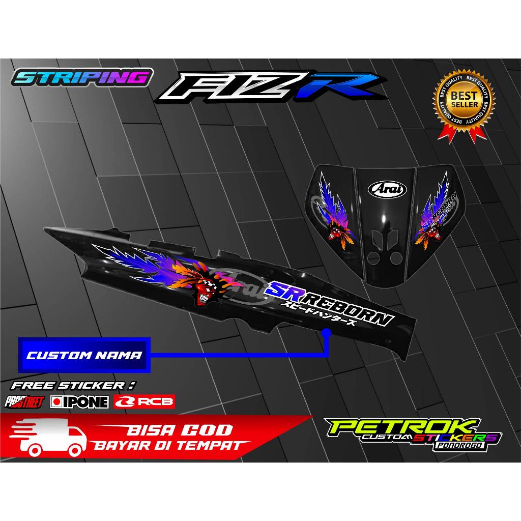 Jual STRIPING VARIASI YAMAHA FIZ R - ARAI DAYAK STYLE / STICKER LIST ...