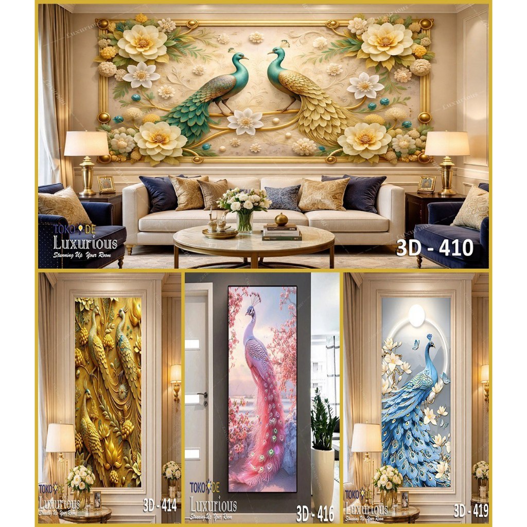 Jual Sticker Custom Dekorasi Gambar Merak Ukuran Ready Wallsticker ...