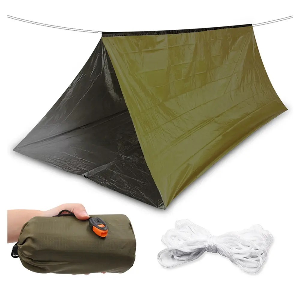 Emergency Tent Tenda Darurat Kemah Traveling Luar Ruangan Praktis Life Tent Bron
