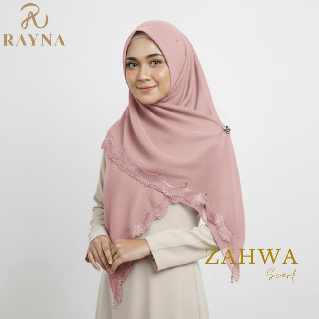 RAYNAHIJAB Zahwa Scarf Paris Japan Premium Bordir Kerancang Pinggir Hijab Pesta