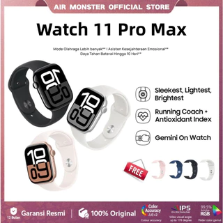 AIR MONSTER Series 11 Pro Max SmartWatch 2.1 inci HD AMOLED Display Bluetooth NFC Waterproof Smartwatch Wanita Pria Dan Ganti Wallpaper Jam tangan Pria Jam Tangan Wanita