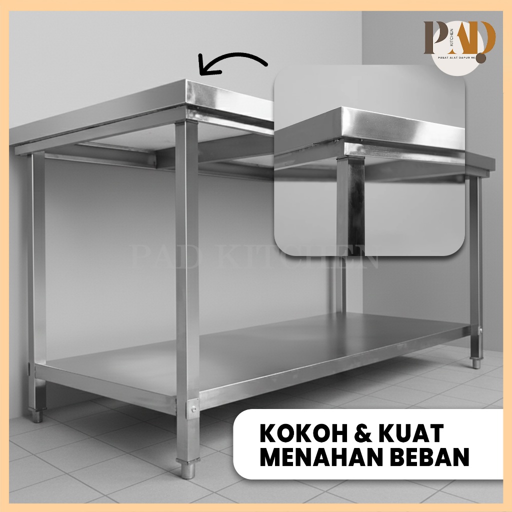 Jual Meja Dapur Stainless Steel Serbaguna 2 Susun - Bisa Meja Kompor ...