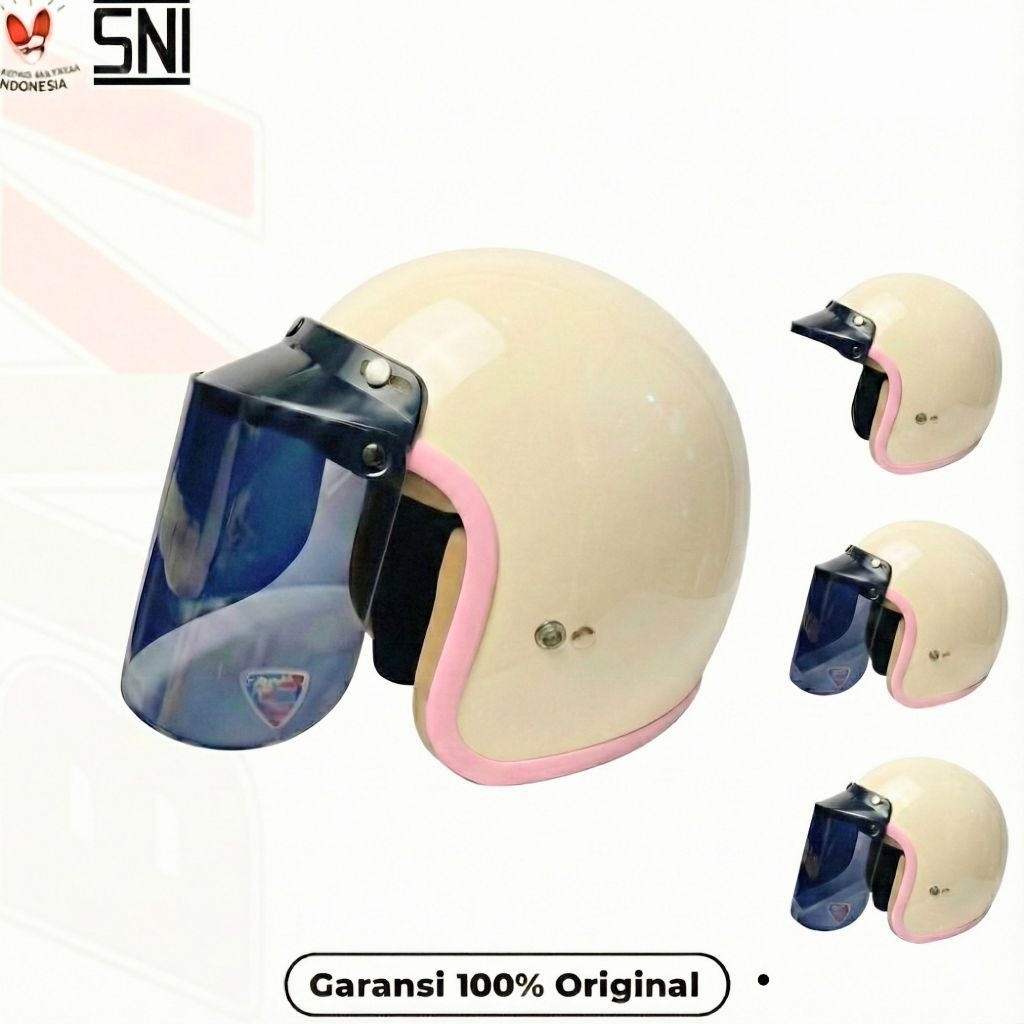 Helm Bogo Bivi Premio List Warna Polos Half Face Sni Pria-wanita Dewasa Hijab - foto 2
