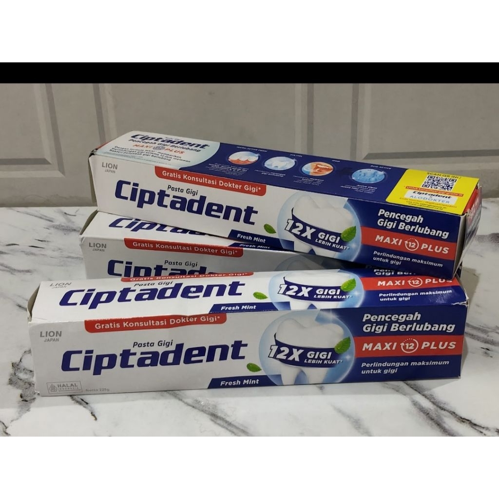 Jual CIPTADENT TOOTHPASTE MAXI JUMBO FRESH MINT 225 + 25 gram | Shopee ...