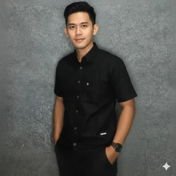 Blackmeet Kemeja Polos Pria Lengan Pendek Katun Premiun Adem Nyaman