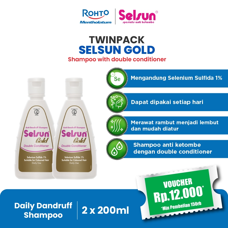 Jual [Twinpack] Selsun Gold Dandruff Shampoo with double