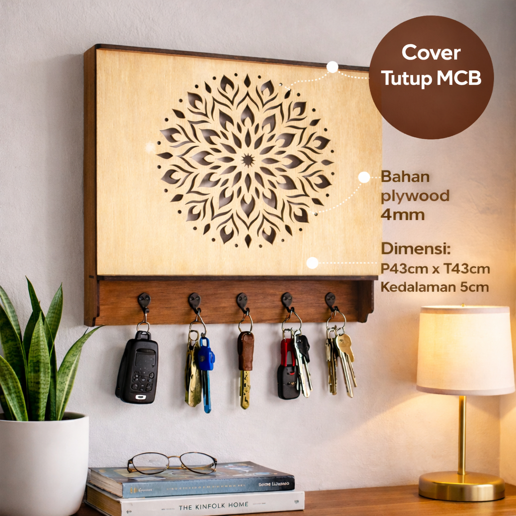 Jual Cover MCB Kayu motif mandala + Gantungan Kunci Dinding | Box MCB ...