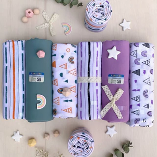 6 Pcs Bedong Bayi Baru Lahir Bahan Lembut Kaos Katun Pe Double Ukuran Jumbo 90x110 Cm SNI
