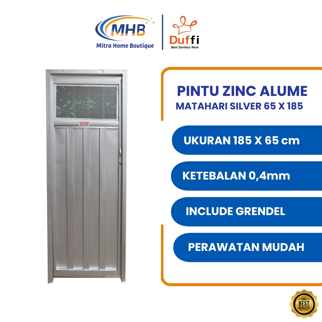 Pintu Kamar Mandi Zinc Alume Galvalum D'King Door Silver Anti Karat Tahan Lama - Mitra Home Boutique