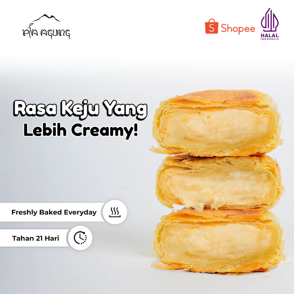 Pia Agung Pia Cream Cheese dengan isian cream cheese lembut dan kulit buttery