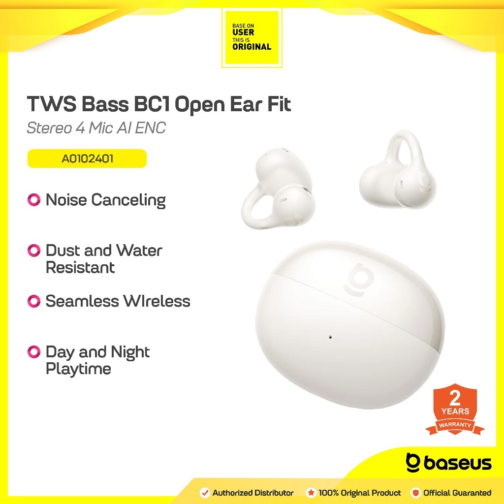 Jual Baseus TWS Open Ear BC1 Bluetooth 6.0 Hi-Res LDAC -50dB 4 Mic AI ...
