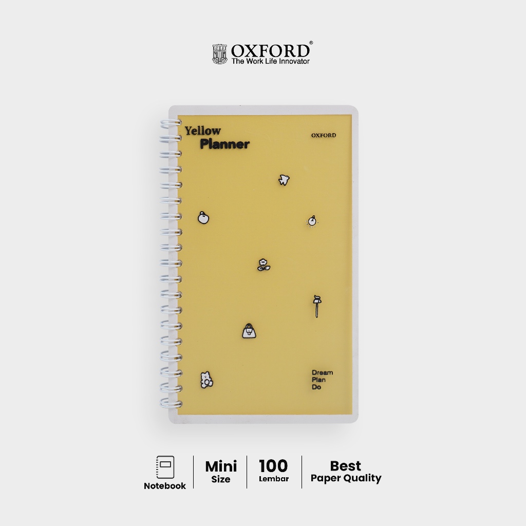 Jual Oxford Yellow Planner Notebook Kertas Kuning Mini Spiral PP Cover ...