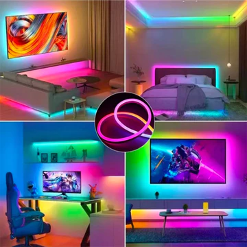 Lampu Neon Flex RGB Running Panjang 5 Meter USB 5 Volt Dengan Sensor Suara Kontrol Aplikasi