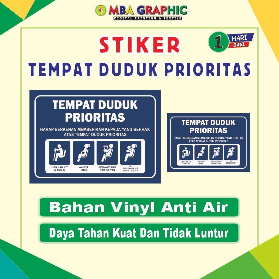 Jual Stiker Tempat Duduk Prioritas / Sticker Kursi Prioritas | Shopee ...