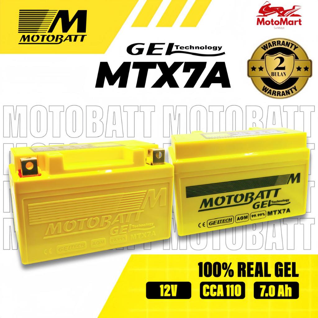 Aki Kering Motobatt Gel MTX7A KAWASAKI Ninja 250 Karbulator / KAWASAKI ZX25R - 7Ah (Garansi 2 Bulan)