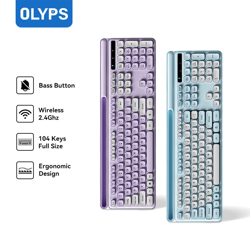 Jual OLYPS Keyboard Wireless 2.4Ghz Portable 104 Keys Full Size ...