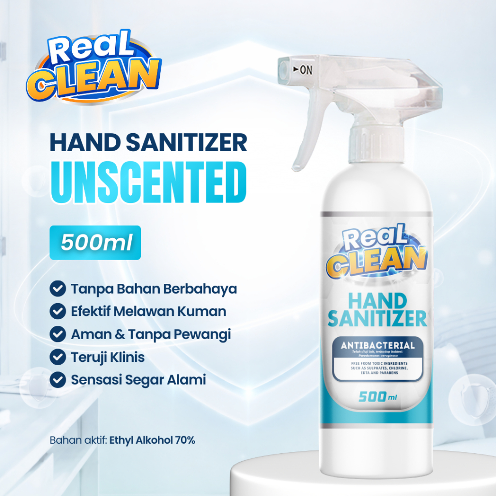 Jual Real Clean Hand Sanitizer Cair 500 ml Non Aroma Handsanitizer ...