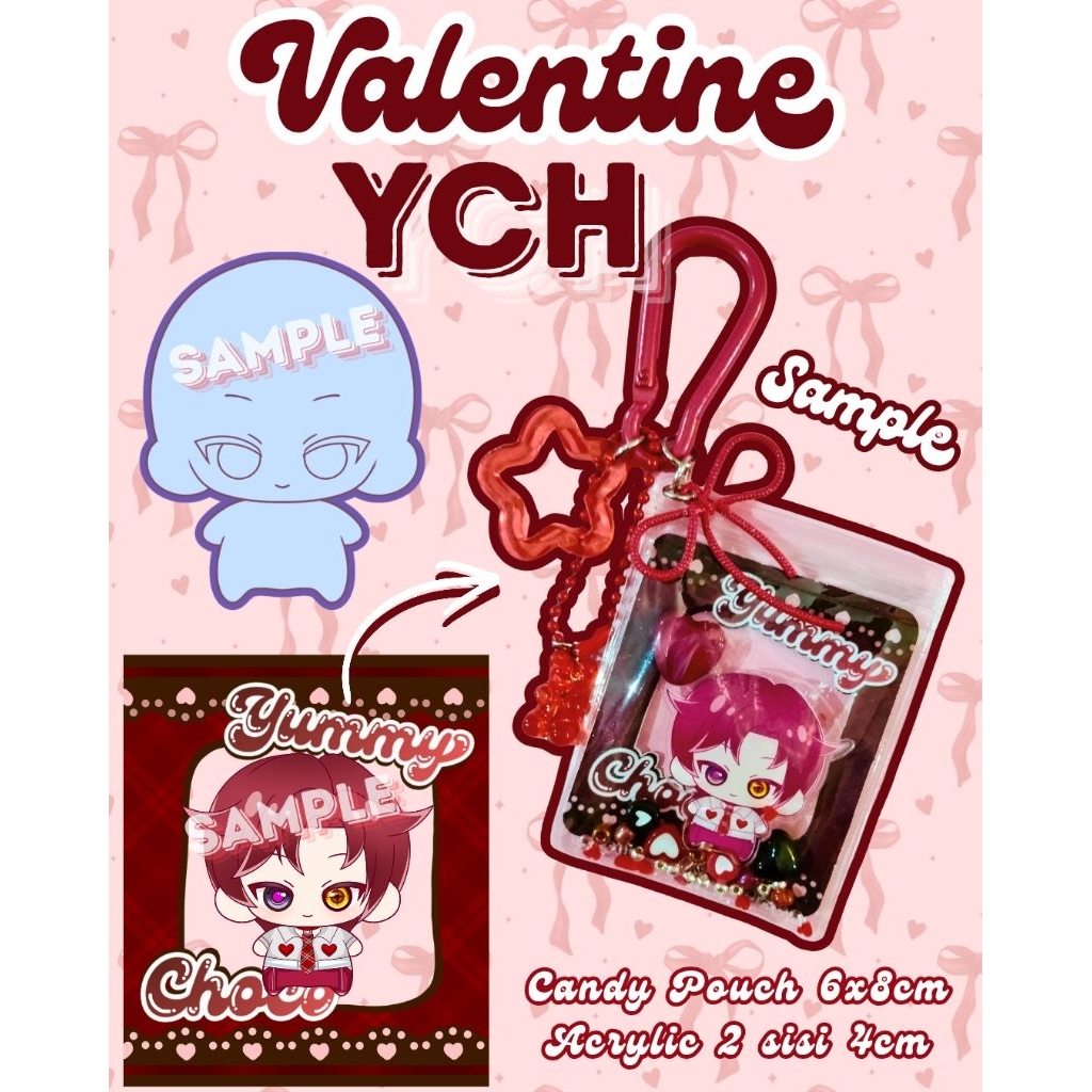 Jual Keychain Candy Pouch Custom Valentine YCH Commission Gantungan ...