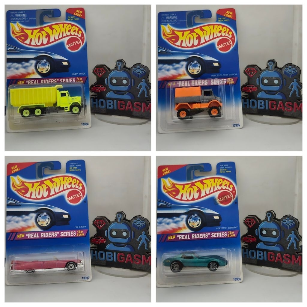 Jual [Super Rare] Hotwheels Real Riders Series Blue Card Full Set 4/4 ...