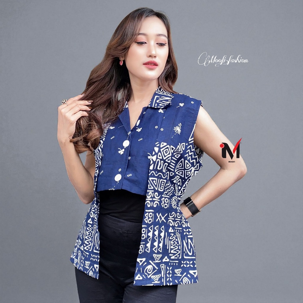 Jual Wilis- Vest Outer Rompi Batik Motif Katulstiwa | Shopee Indonesia