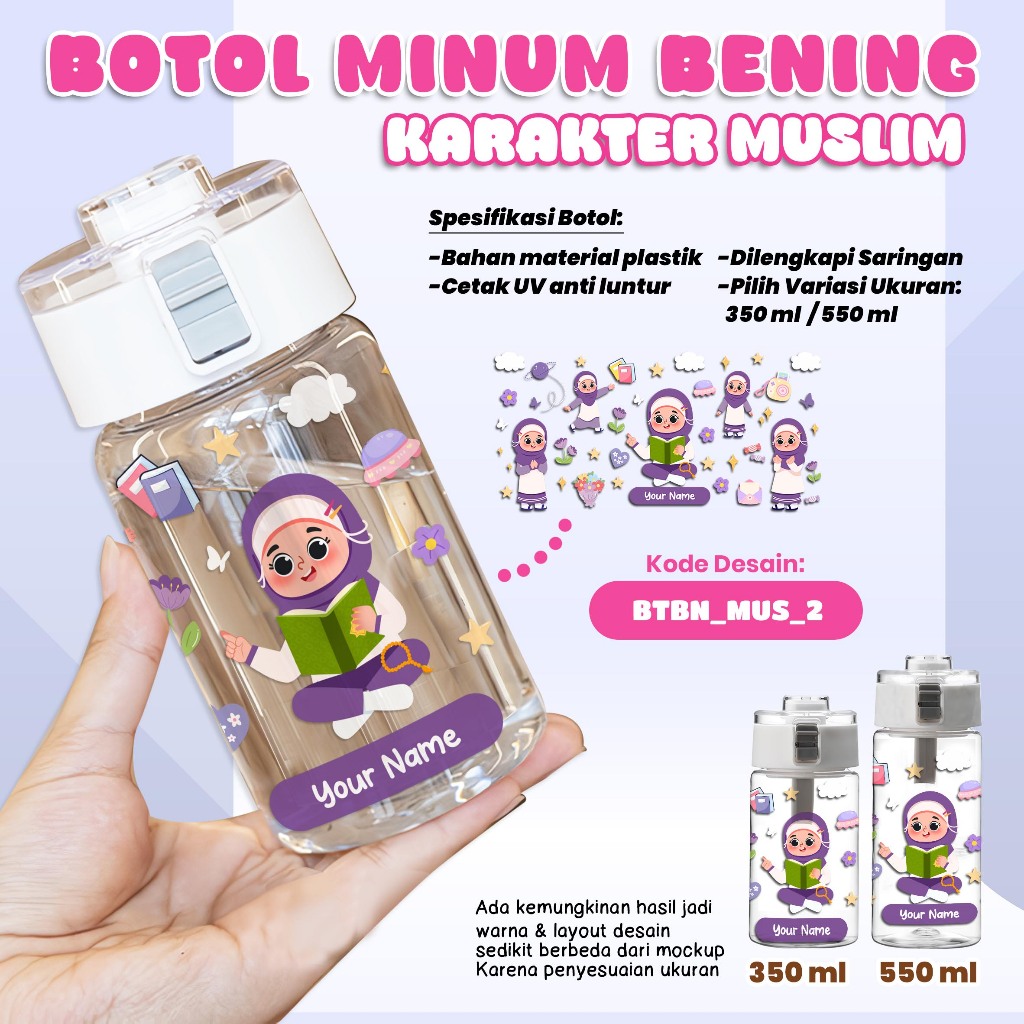 Jual BOTOL MINUM UKURAN MINI - BOTOL MINUM CUSTOM NAMA - Botol Minum ...