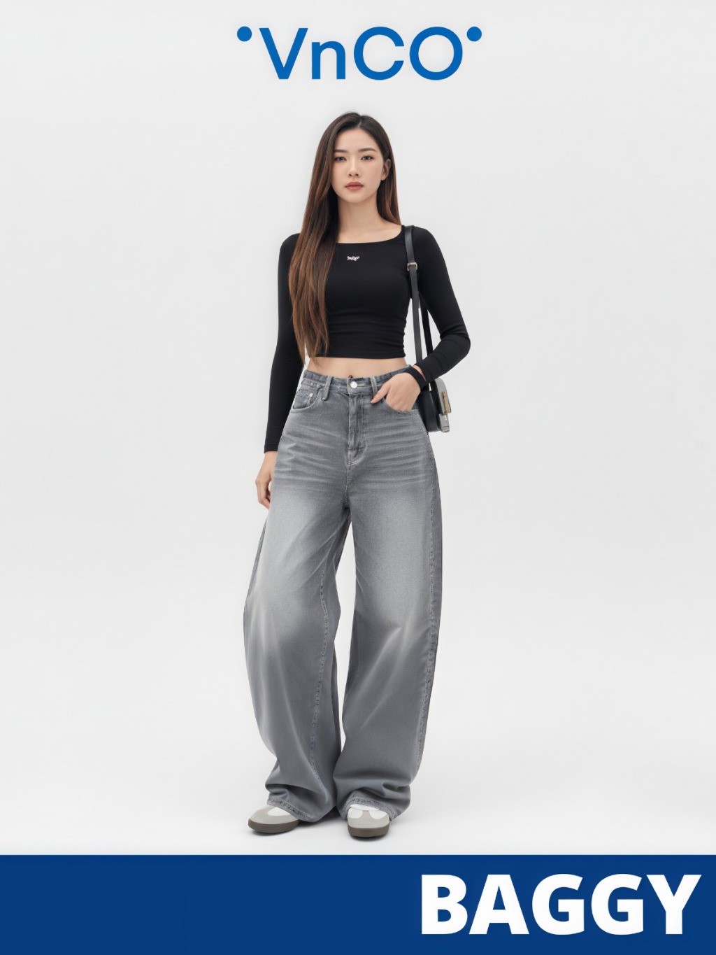 Jual VnCO - Highwaist Baggy Jeans Whisker Hangover Oversize Loose ...