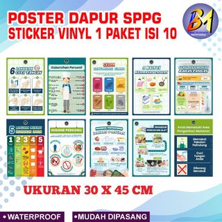 Jual PAKET POSTER STICKER VINYL DAPUR MBG ISI 10 / POSTER BADAN GIZI ...