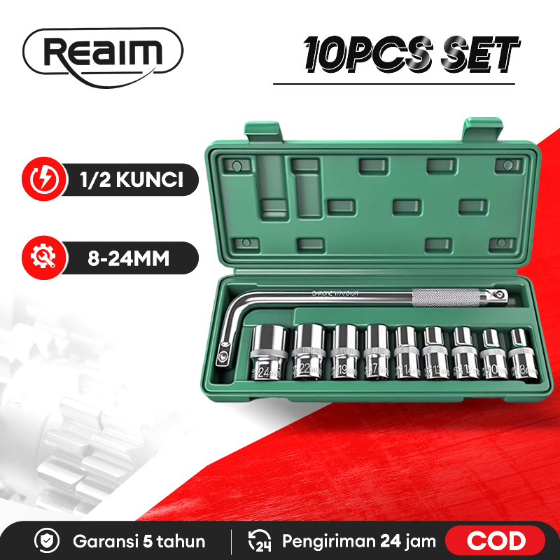 Jual Reaim 10pcs10pcs Kunci Shock Set Mata Kunci Shock Set 1/2 Kunci ...