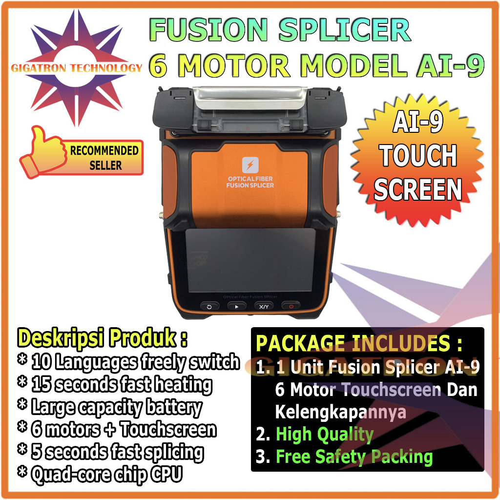 Jual Fusion Splicer Signal Fire AI9 Fiber Optic 6 Motors / Ai 9 FTTH ...