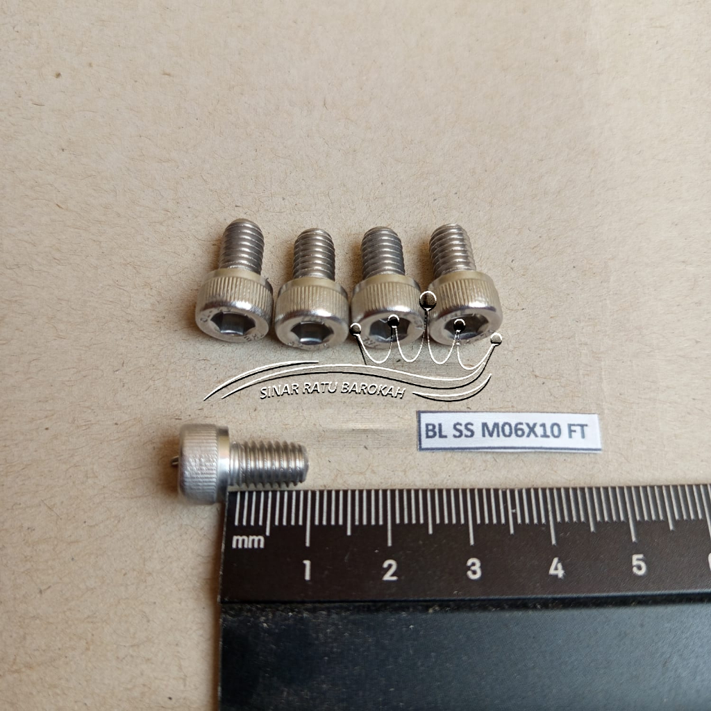 Jual BAUT L M6X10 STAINLESS STEEL SUS 304 PANJANG 1 CM 1CM BAUD STENLIS ...