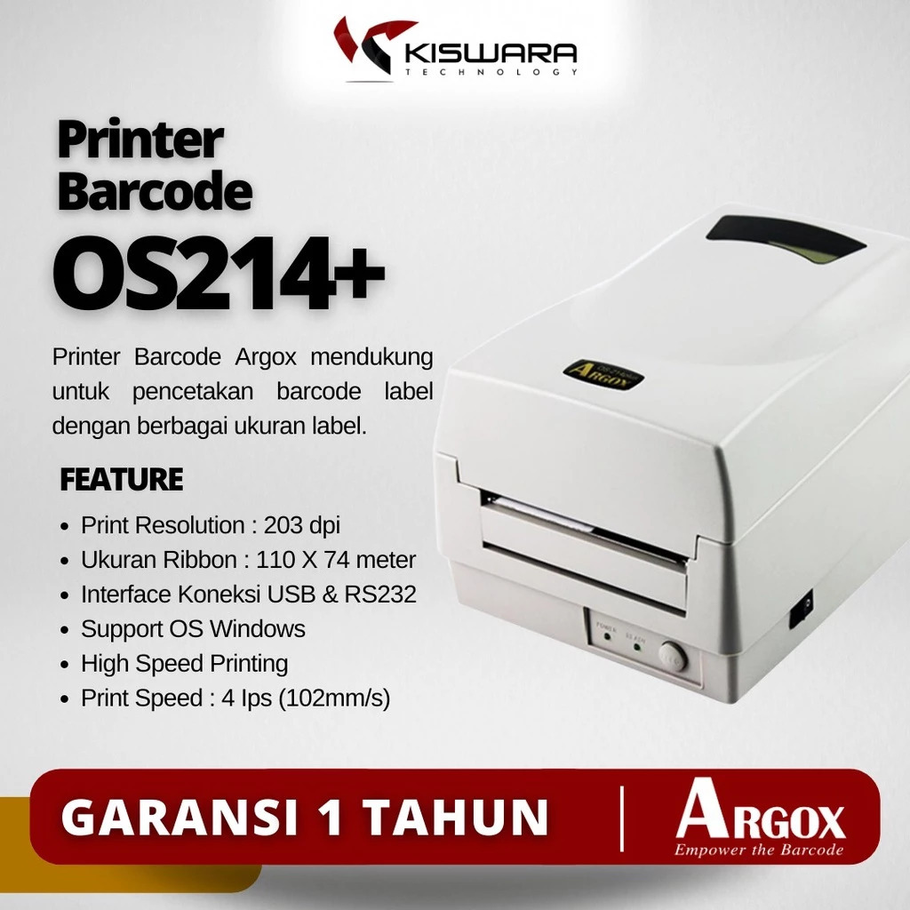 Jual Printer Barcode Argox OS-214PLUS [USB] untuk RESI SHOPEE ...