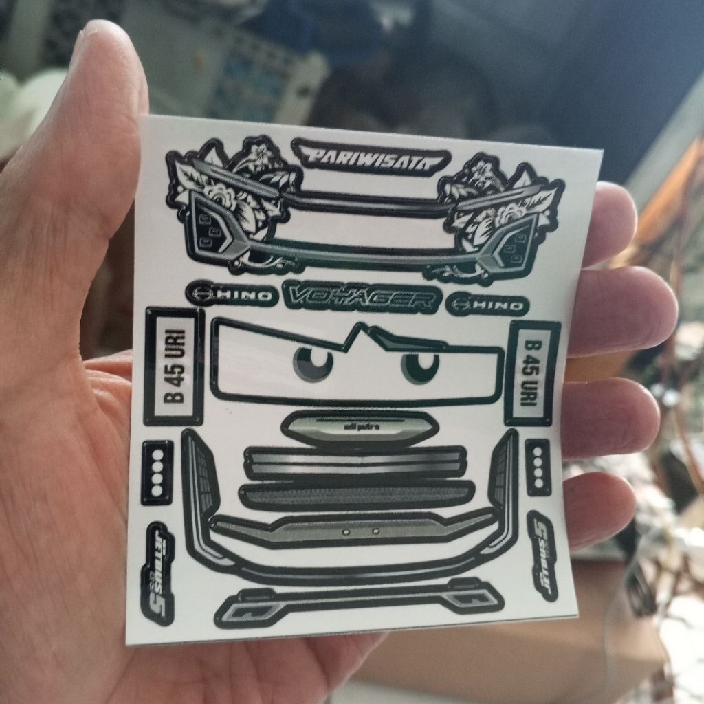 Jual stiker sticker headlamp jb3 jb5 hitam putih untuk miniatur bus ...