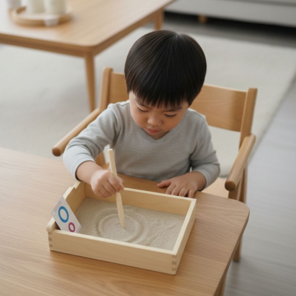 Jual Omocha Toys - Montessori Sand Tray Kayu Anak – Media Belajar ...