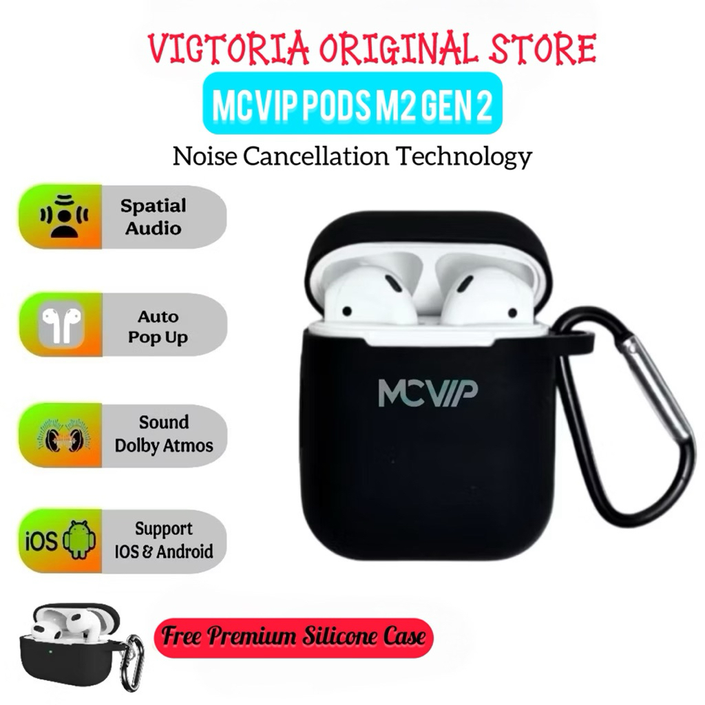 Jual MCVIP PODS M2 GEN 2 TWS Bluetooth With Wireless Charging Case ...