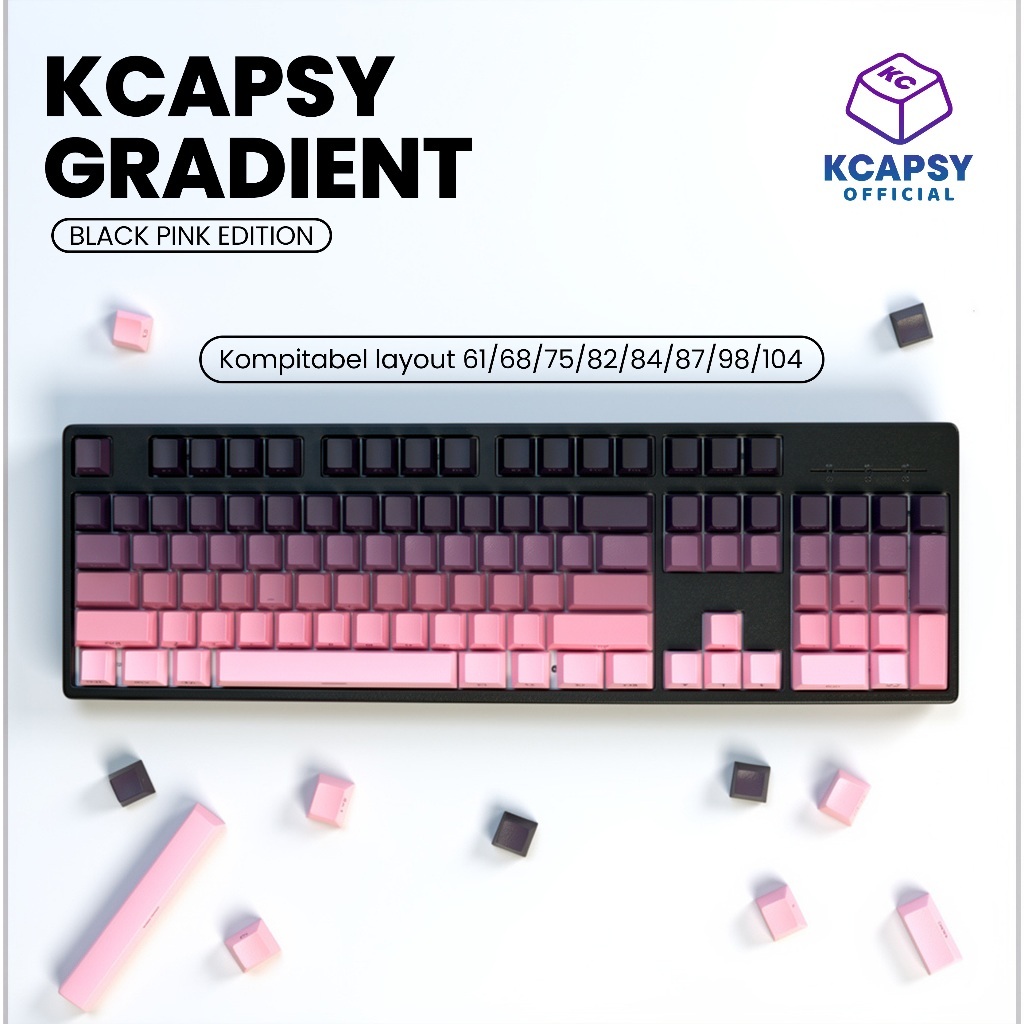 Jual 5Star Keycaps PBT Double Shot Gradient Side Print Tembus Cherry ...