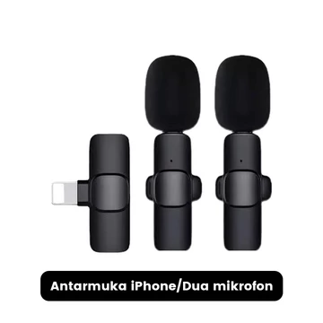 DJDMax Wireless Clip On Microphone Premium K9 Mini Mic Untuk Camera Smartphone Vlog Mic Clip On