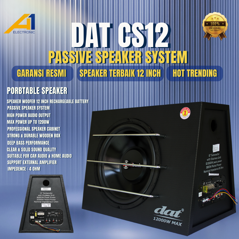 Jual Speaker DAT CS 12 / CS12 Subwoofer Aktif Mobil 12 Inch Full Woofer ...