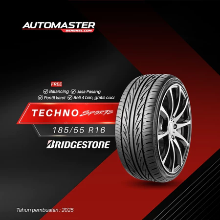 Ban Mobil Bridgestone Techno Sport 185/55 R16 Ring 16 Untuk Honda City, Jazz, Vios, Brio