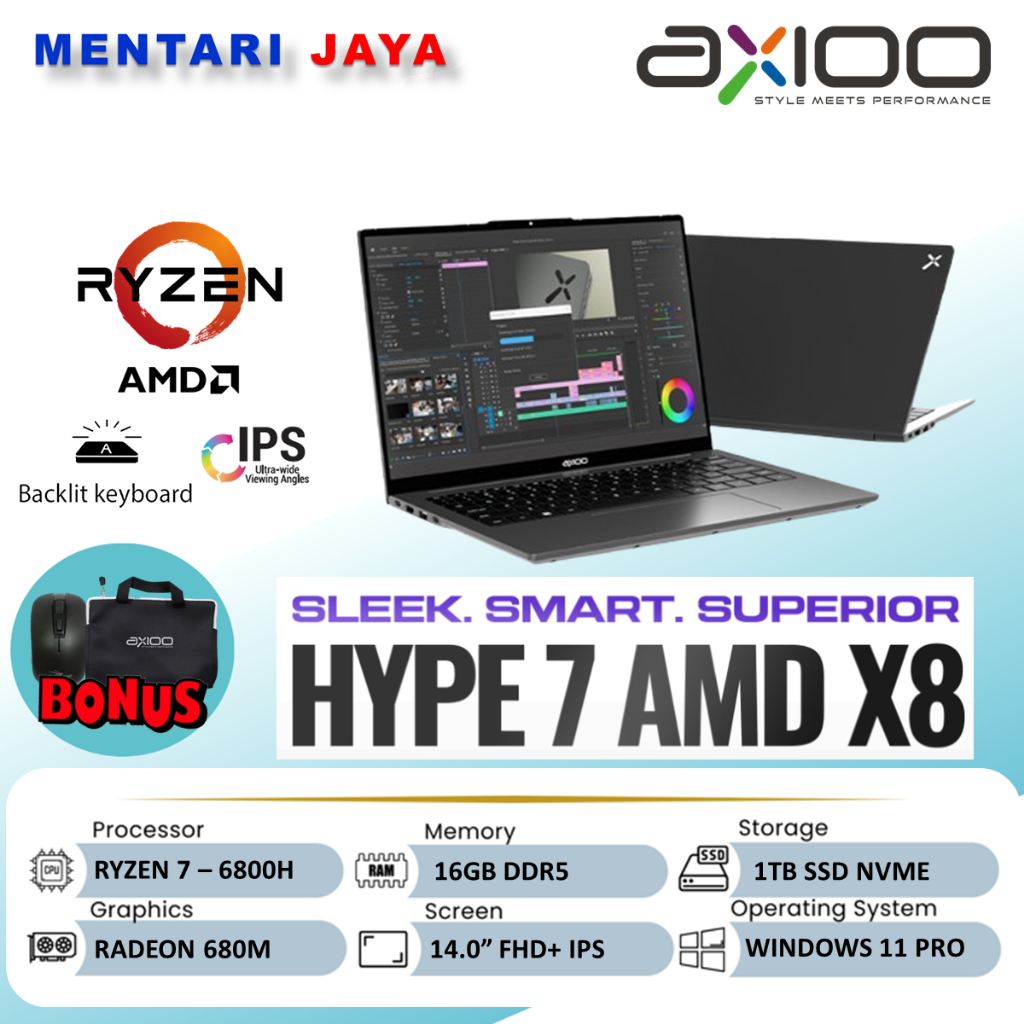 Jual Laptop AXIOO Hype 7 X8-1 AMD Ryzen 7 6800H RAM 16GB SSD 1TB ...