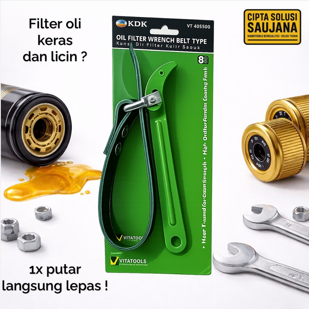 Jual KDK 8 inch Kunci Filter Oli Mobil Model Sabuk Kulit Universal Oil ...