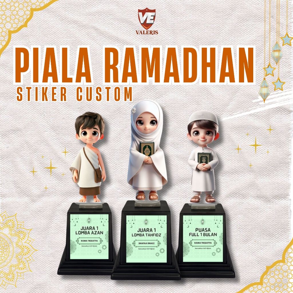 Jual Piala Akrilik Ramadan Islami Custom Sticker Nama | Hadiah Juara ...