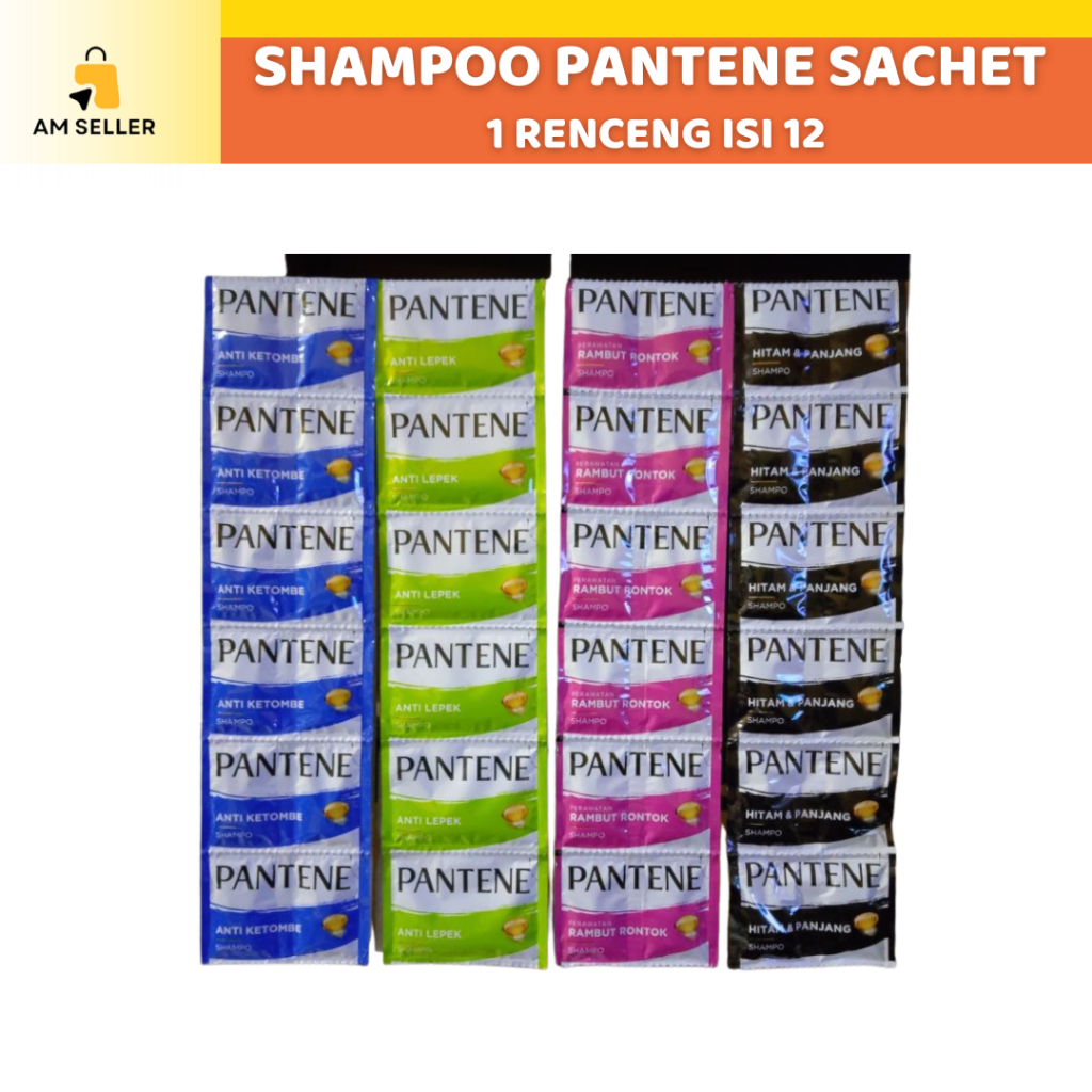 Jual ( 1 renceng isi 12 ) Shampoo Pantene Sachet 10ml Rentengan Shampo ...