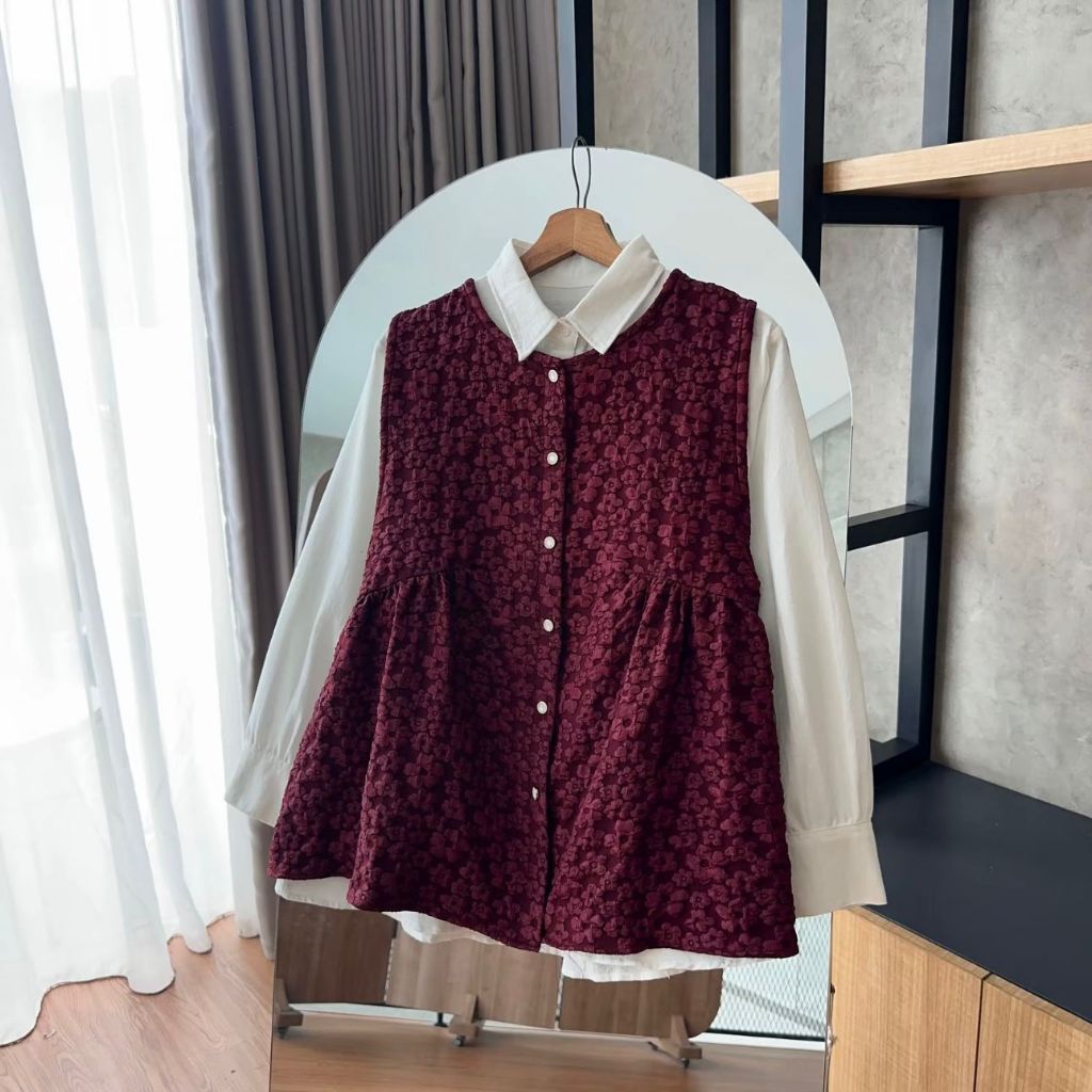 Jual ATASAN ROMPI WANITA / VEST FUKURO JAGUARD / DIONARA VEST OUTER ...