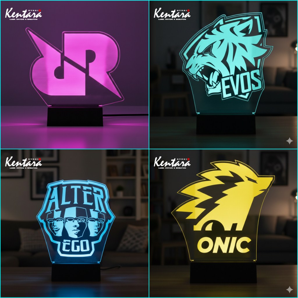 Jual Lampu Tidur Akrilik LED Logo Esports RRQ EVOS ONIC BTR Custom ...