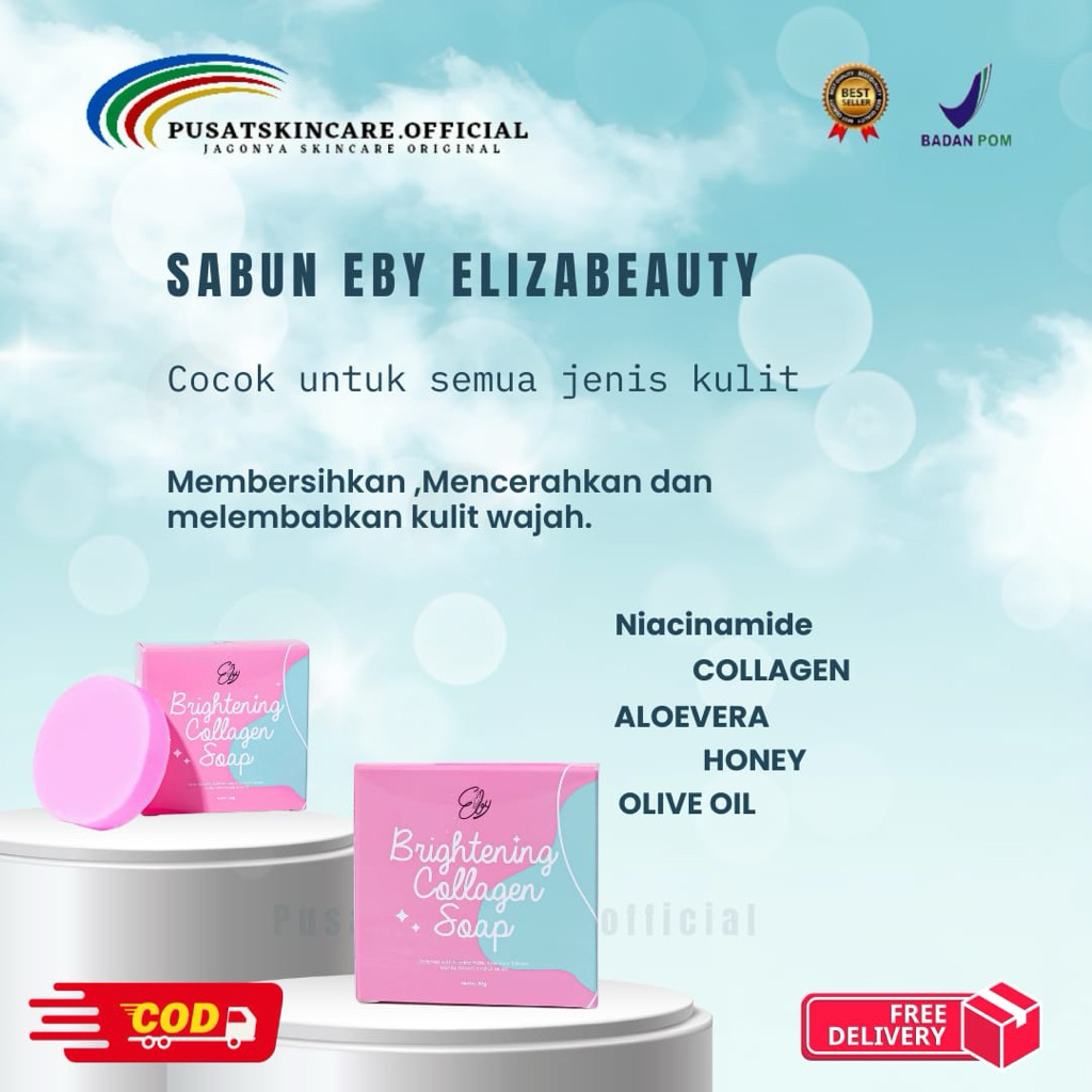 SABUN EBY BY ELIZA BEAUTY BRIGHTENING SOAP BPOM ORIGINAL MASTER STOCKIST RESMI