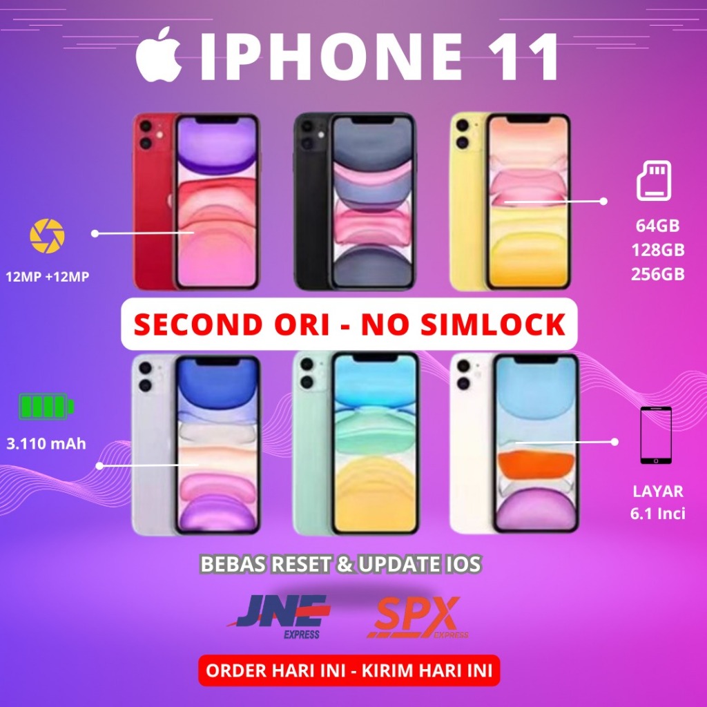 Jual [FULLSET] IP 11 LIKE NEW Second Original GOOD CONDITIONS ALL ...