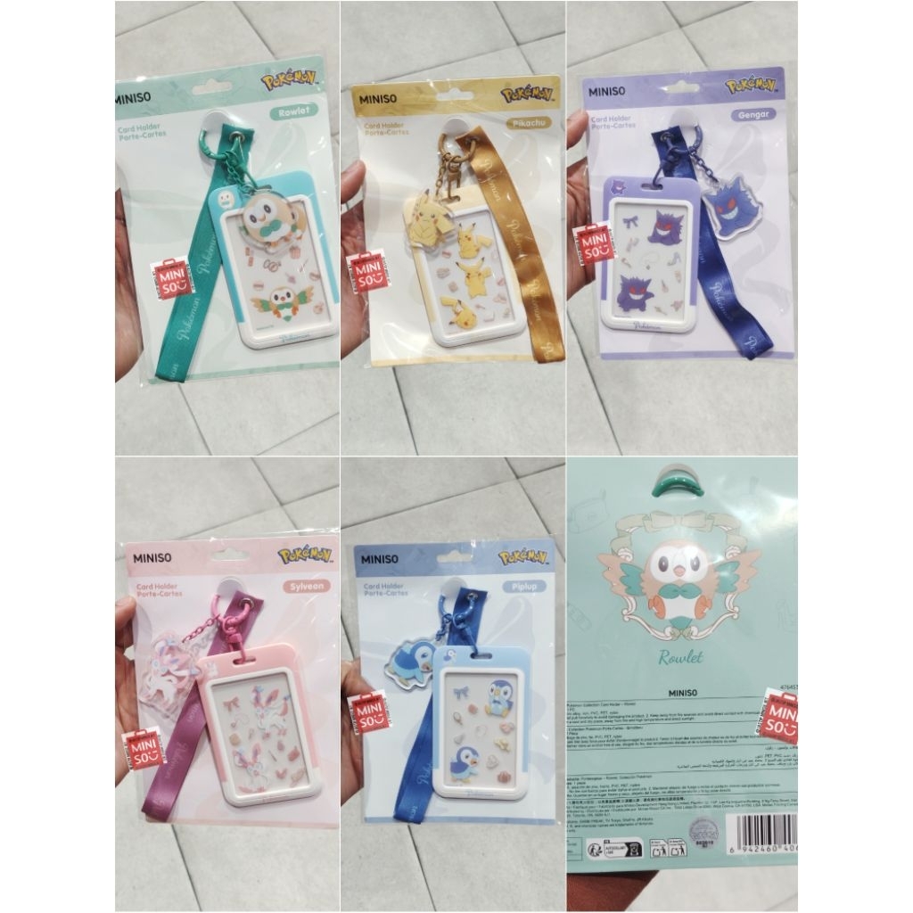 Jual MINISO Card Holder + Charm POKEMON Collection (ROWLET / PIKACHU ...