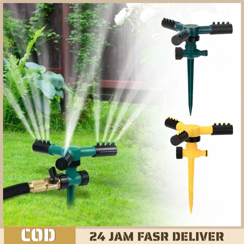 Jual Penyiram Tanaman Otomatis 360 Derajat Sprinkler Taman 3 Lengan ...